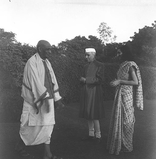 Sardar Vallabhbhai Patel along with Pandit Nehru and Indira Gandhi