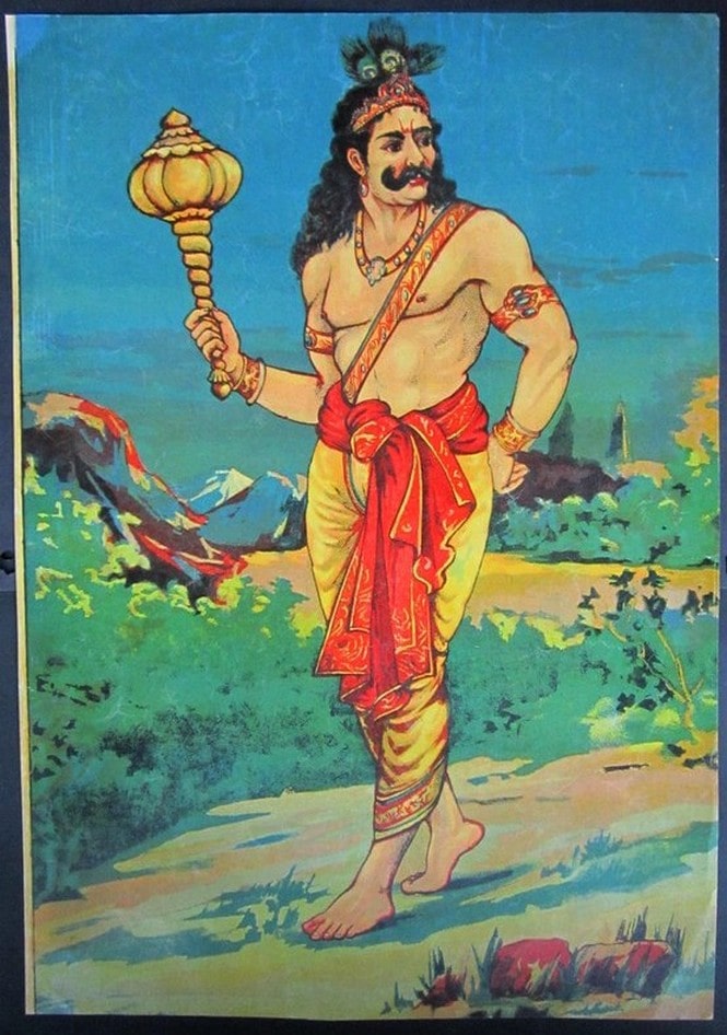 Oleographic painting of Mahabharata character- Mahabali Bhim