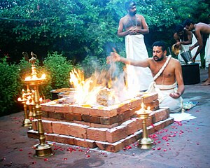 A sacred sacrificial ritual of Yajna