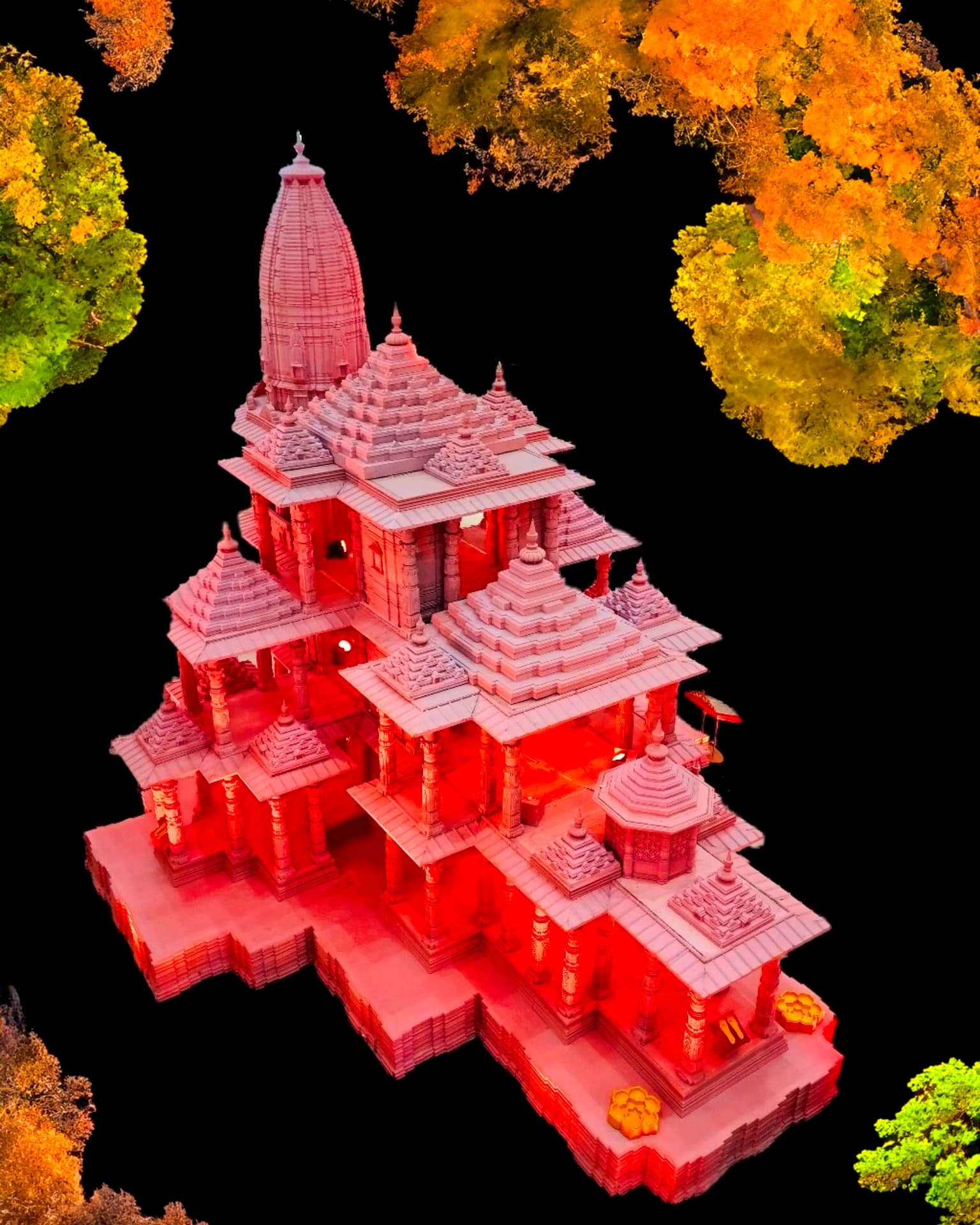 २०२३ च्या दिवाळीच्या मुहूर्तावर बनवलेले अयोध्या राम मंदिराची प्रतिकृती