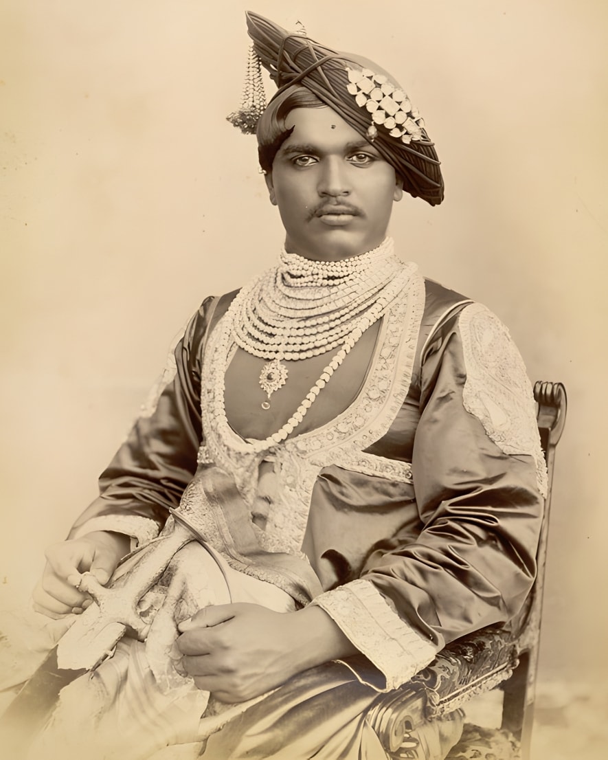 Picture of Shahu Maharaj sitting on a chair