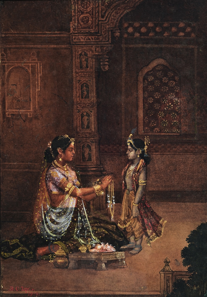 A painting made by Jamini Roy depicting Yashoda with Krishna