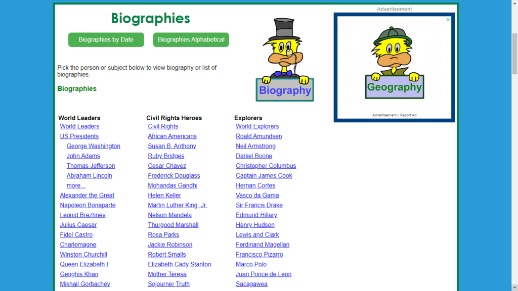 online biographies sites